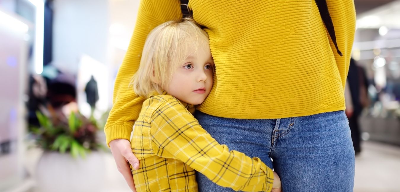 Child holding mom