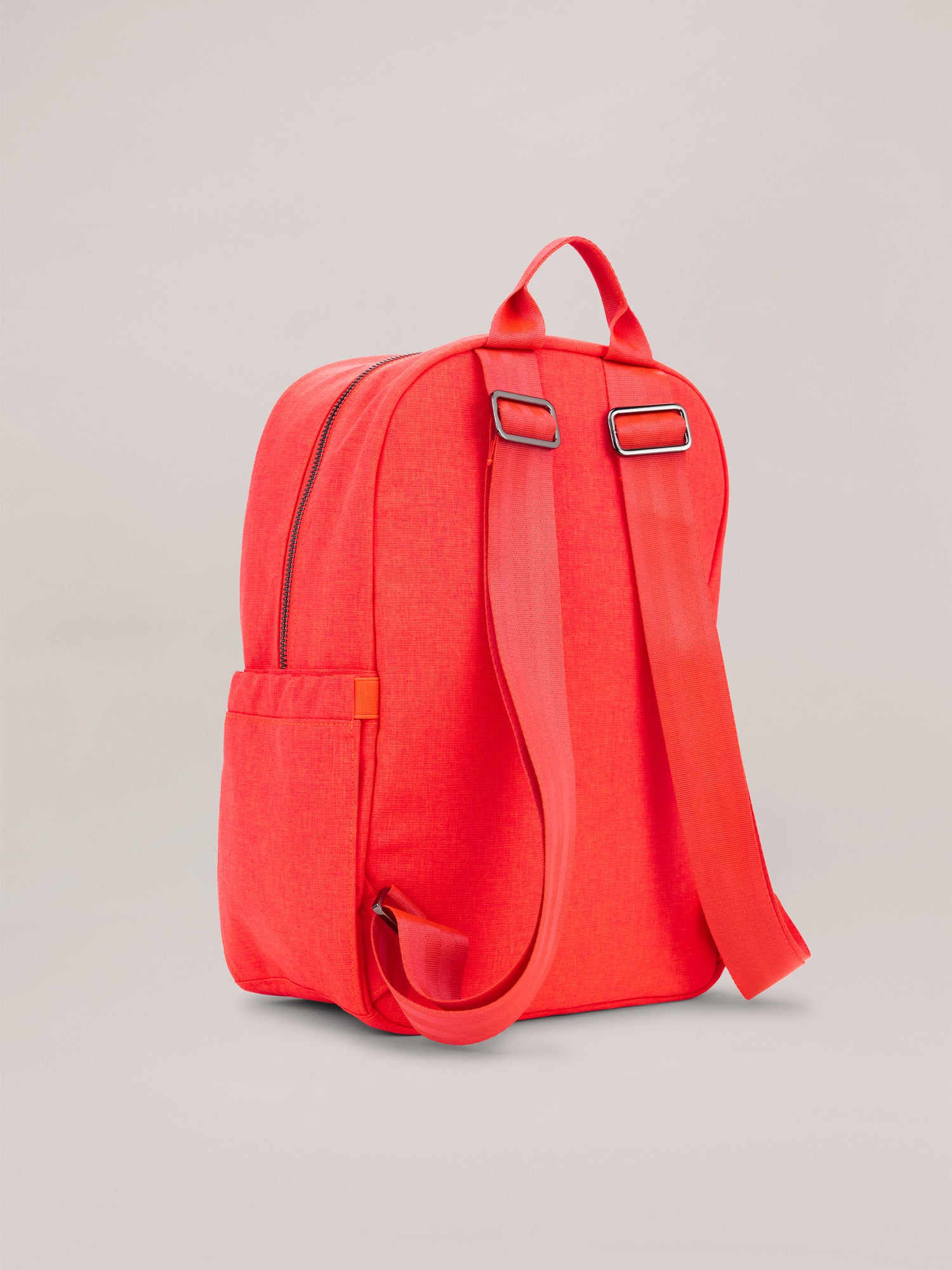 Neon Coral Pink Midi Backpack Quarter Angle Back View
