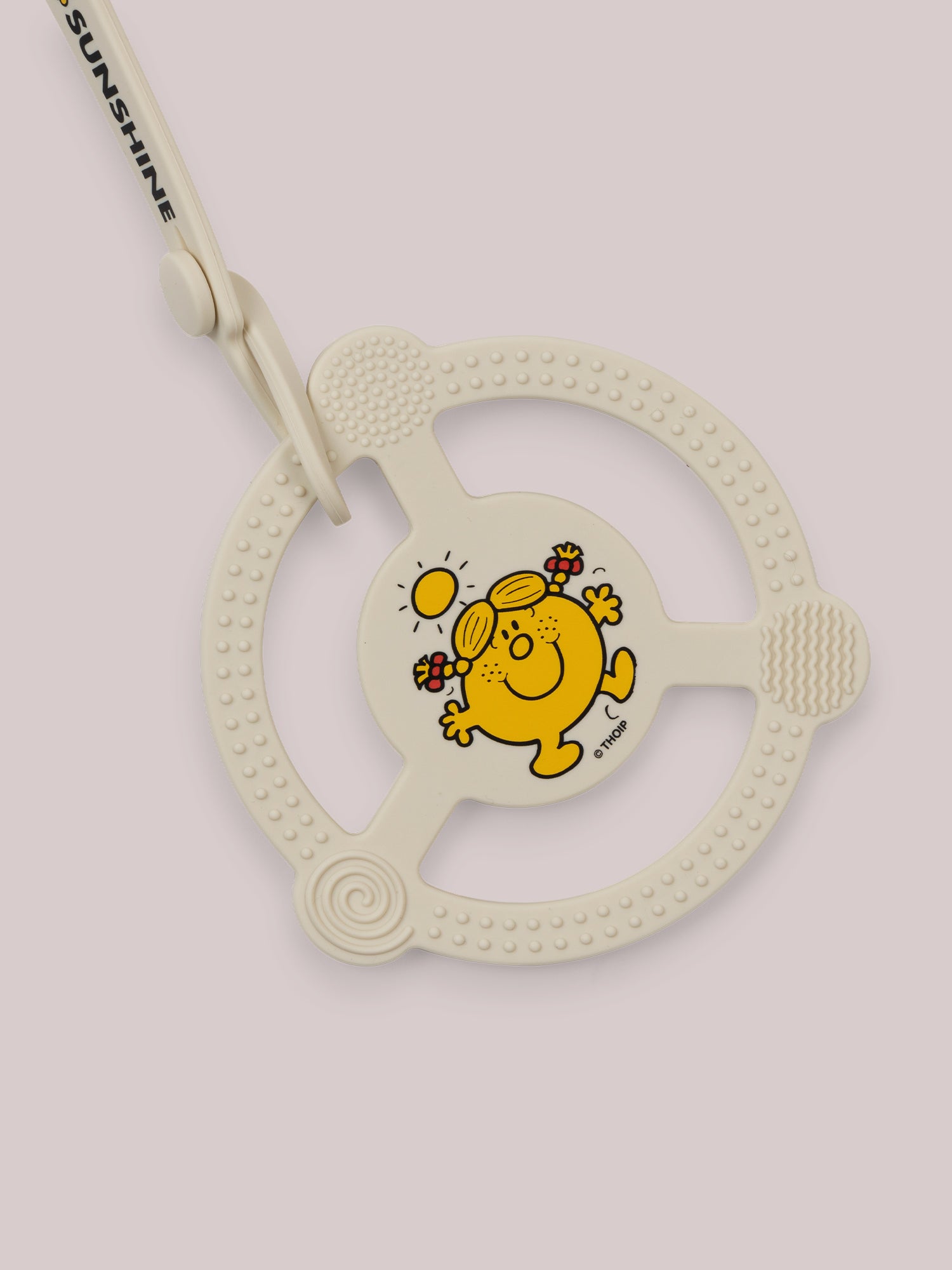 Little Miss Sunshine Silicone Teether ring close up