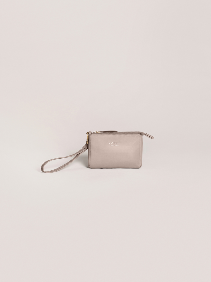 3-Piece Pouch Clutch Purse Set - Taupe