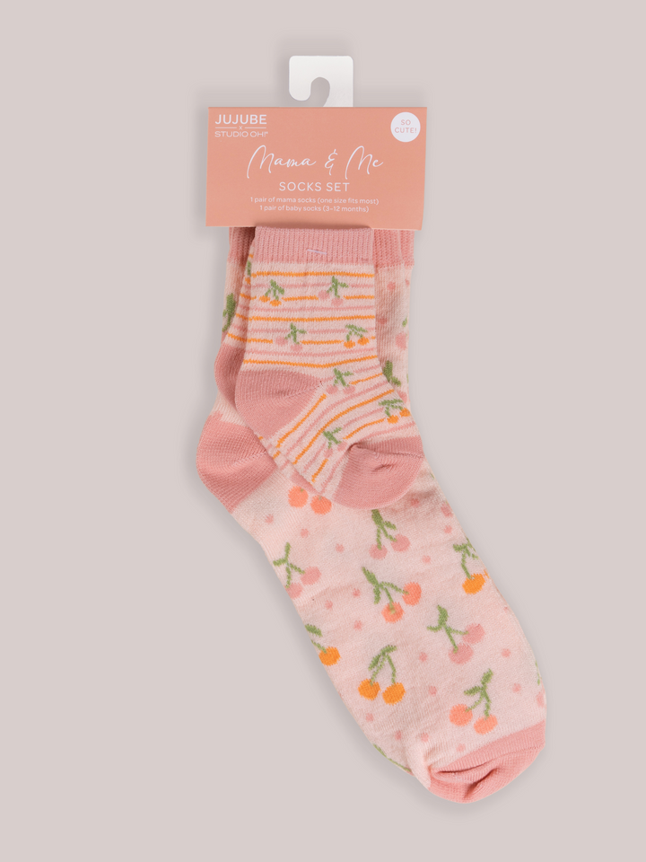 Mama &amp; Me Matching Socks Set - Cherry Cute by Doodle By Meg