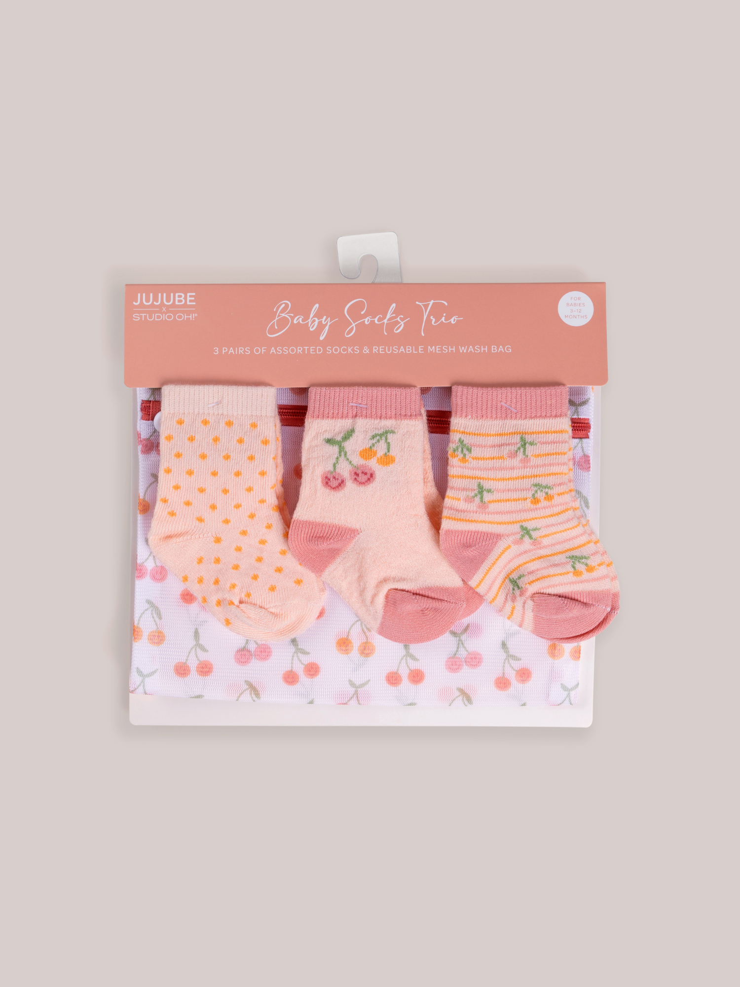 Baby Socks Trio - Cherry Cute by Doodle By Meg