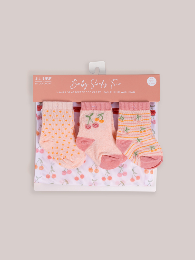 【ジェーンマープル】ソックス＆タイツ20点セット■新品未使用♪ JuJuBe x Studio Oh! 3-Pack Soft Durable Baby Socks Set - Cherry