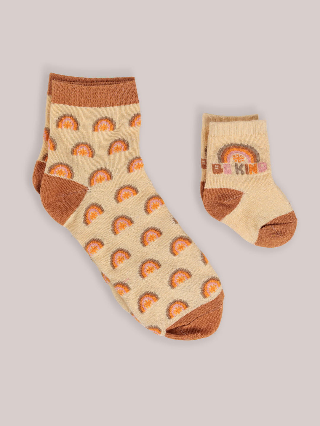 Mama &amp; Me Matching Socks Set - Be Kind Rainbows