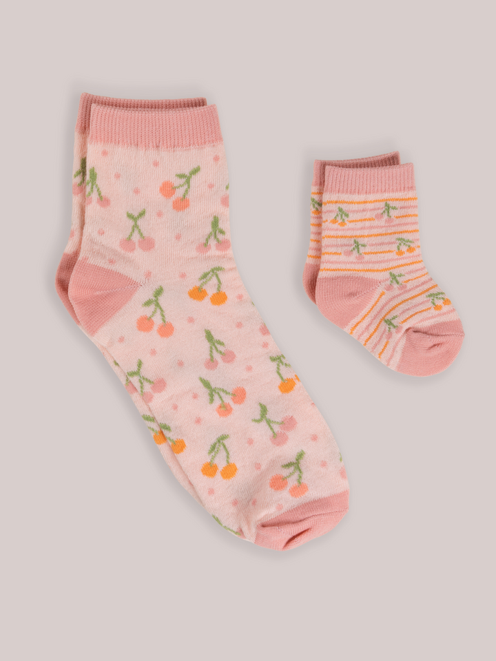 Mama &amp; Me Matching Socks Set - Cherry Cute by Doodle By Meg