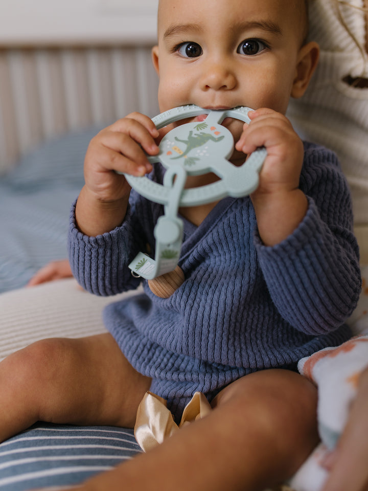 Silicone Teether Ring &amp; Detachable Clip - Roarsome
