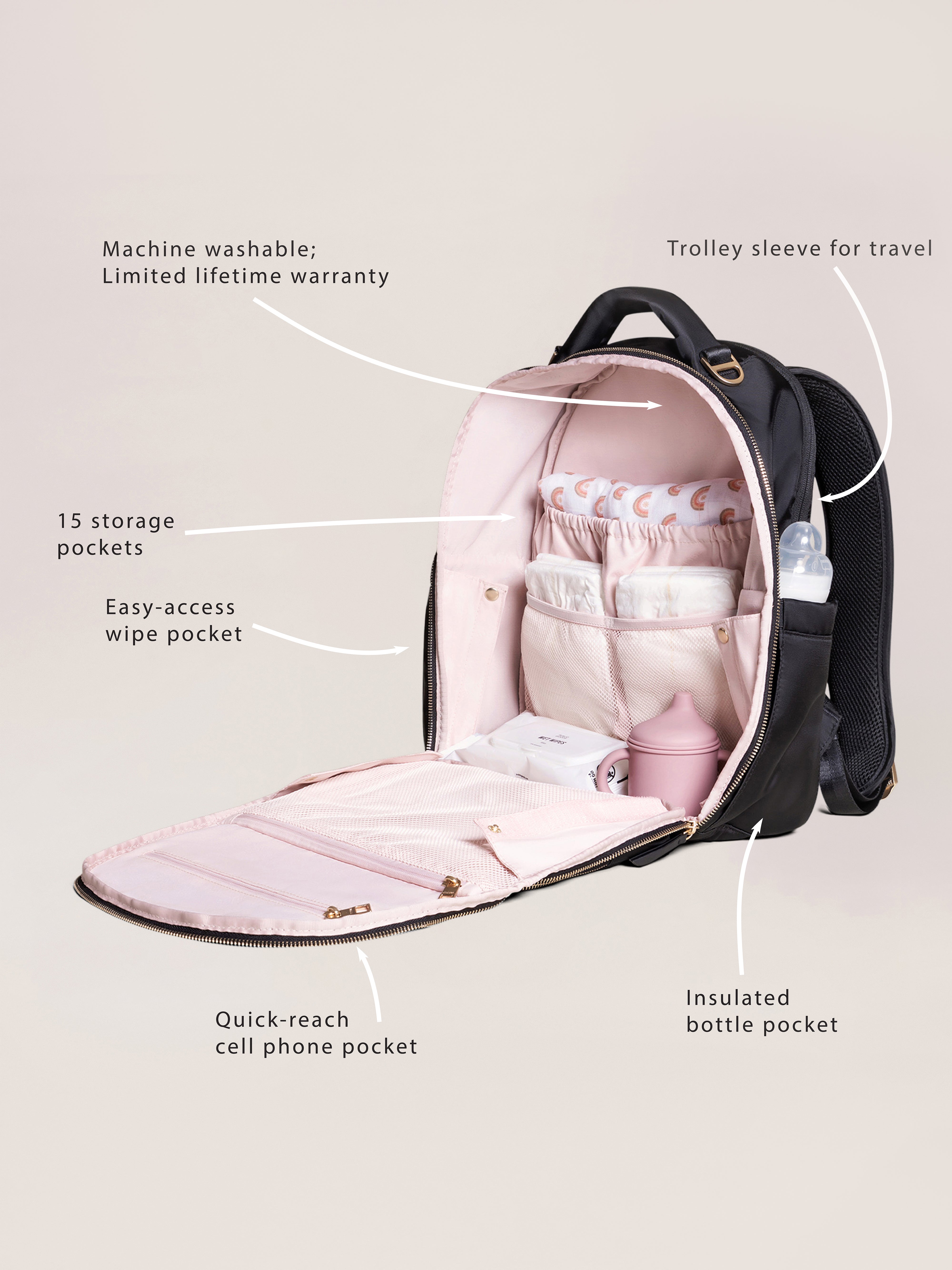 Classic Diaper Backpack - Black