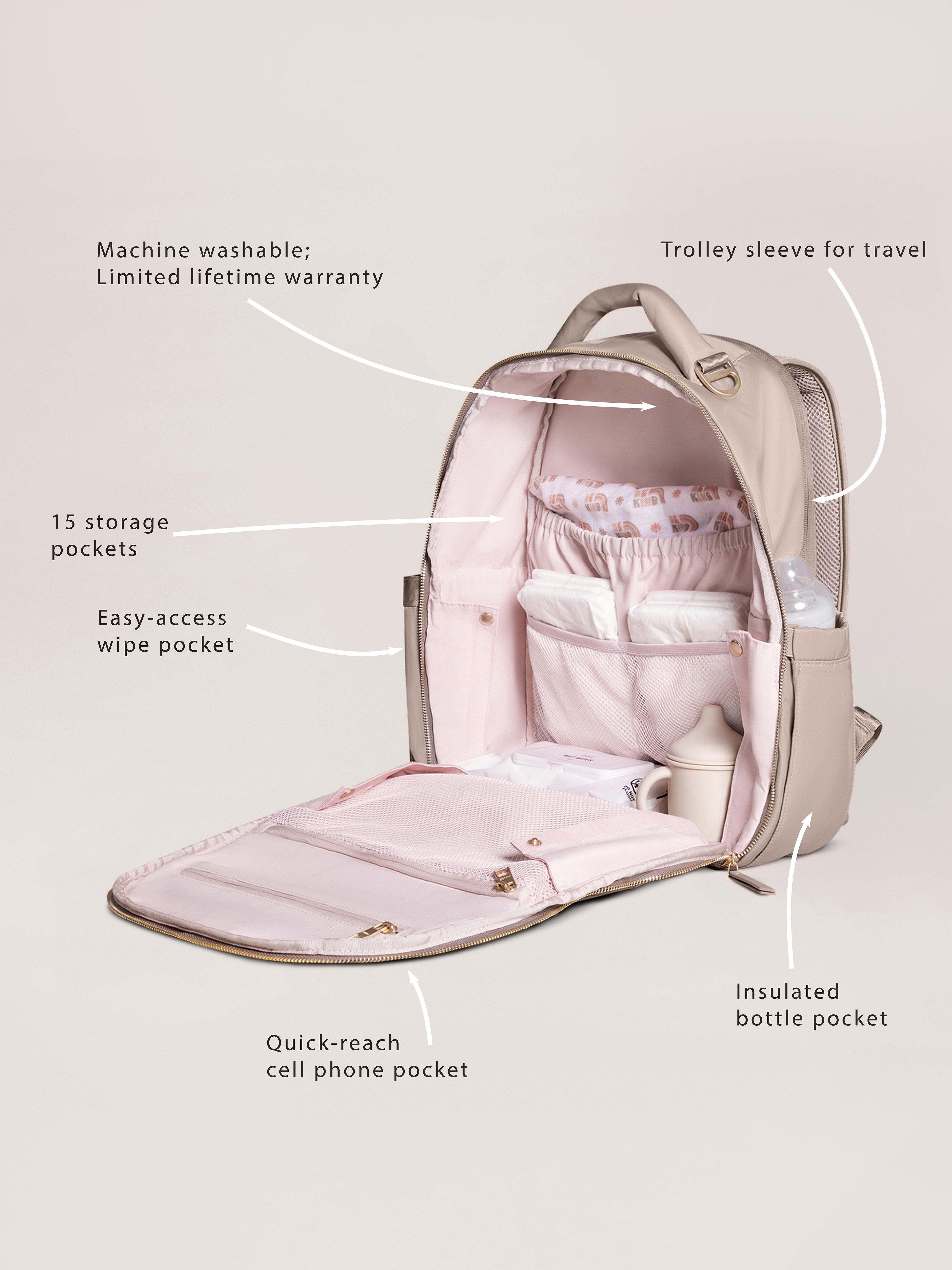 Classic Diaper Backpack - Taupe