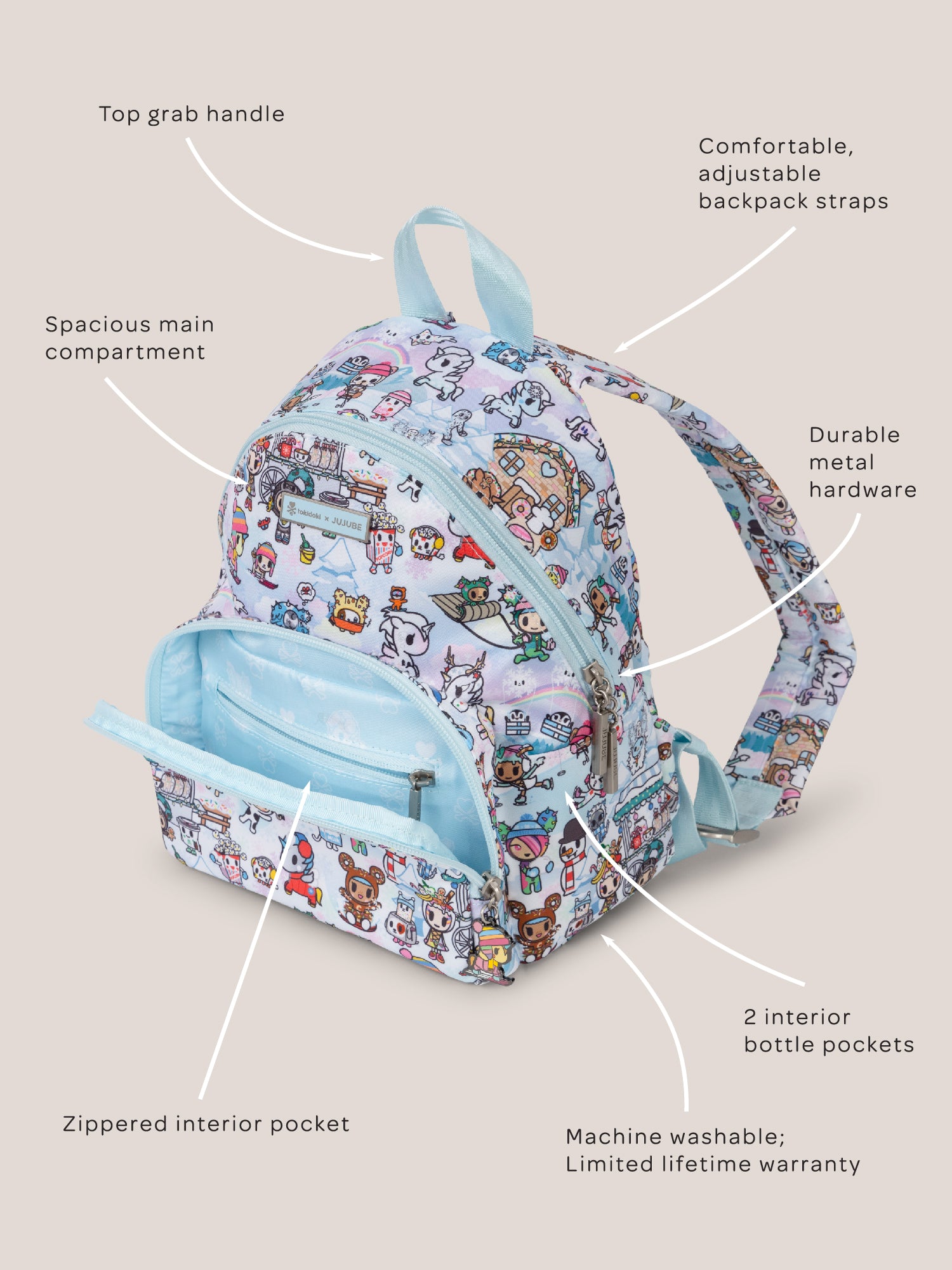 everyday mini backpack JuJuBe Everyday Mini Backpack, Snow Day