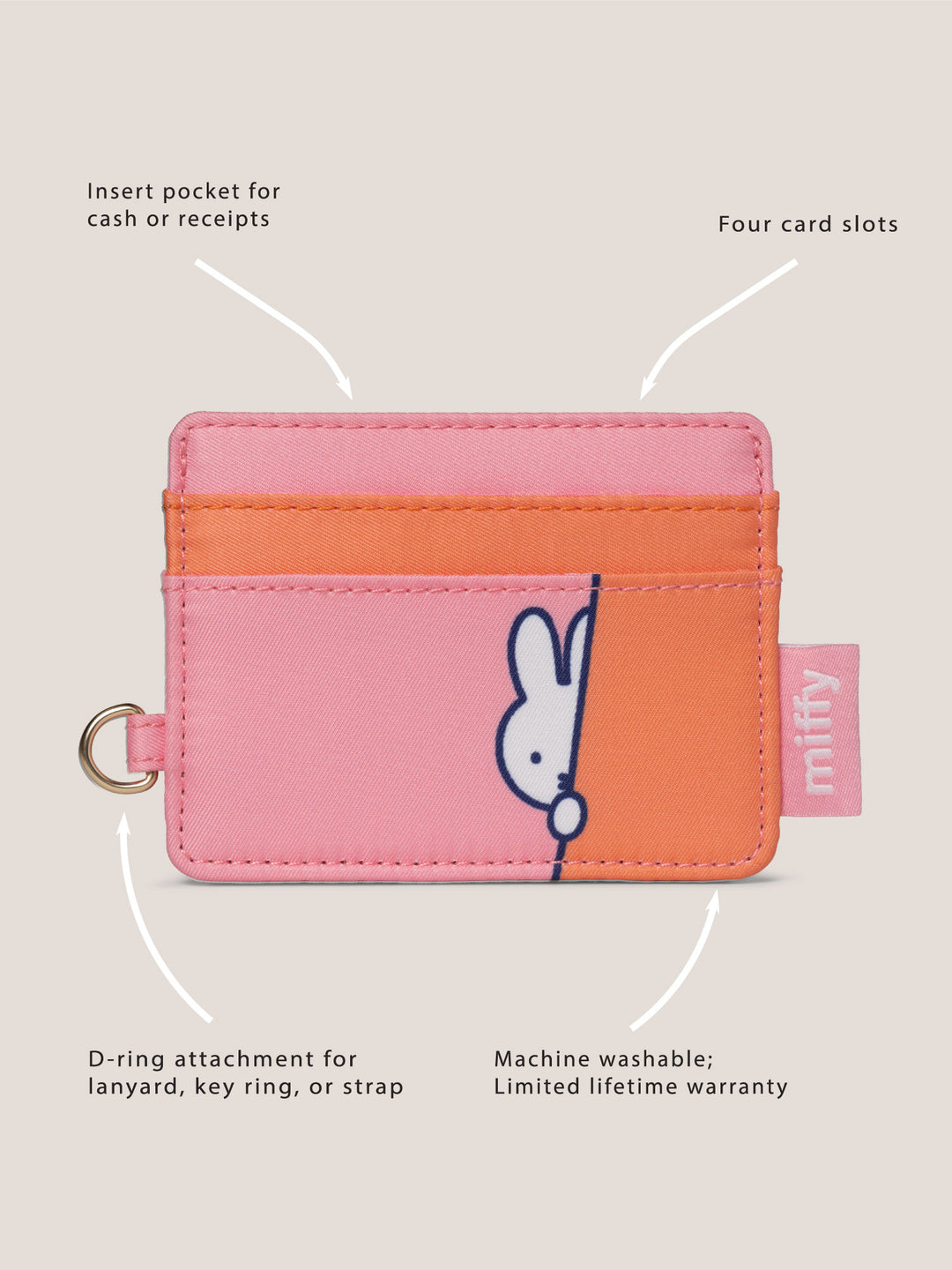 Miffy Flower Fields Be Charged Card Case - Pink &amp; Orange