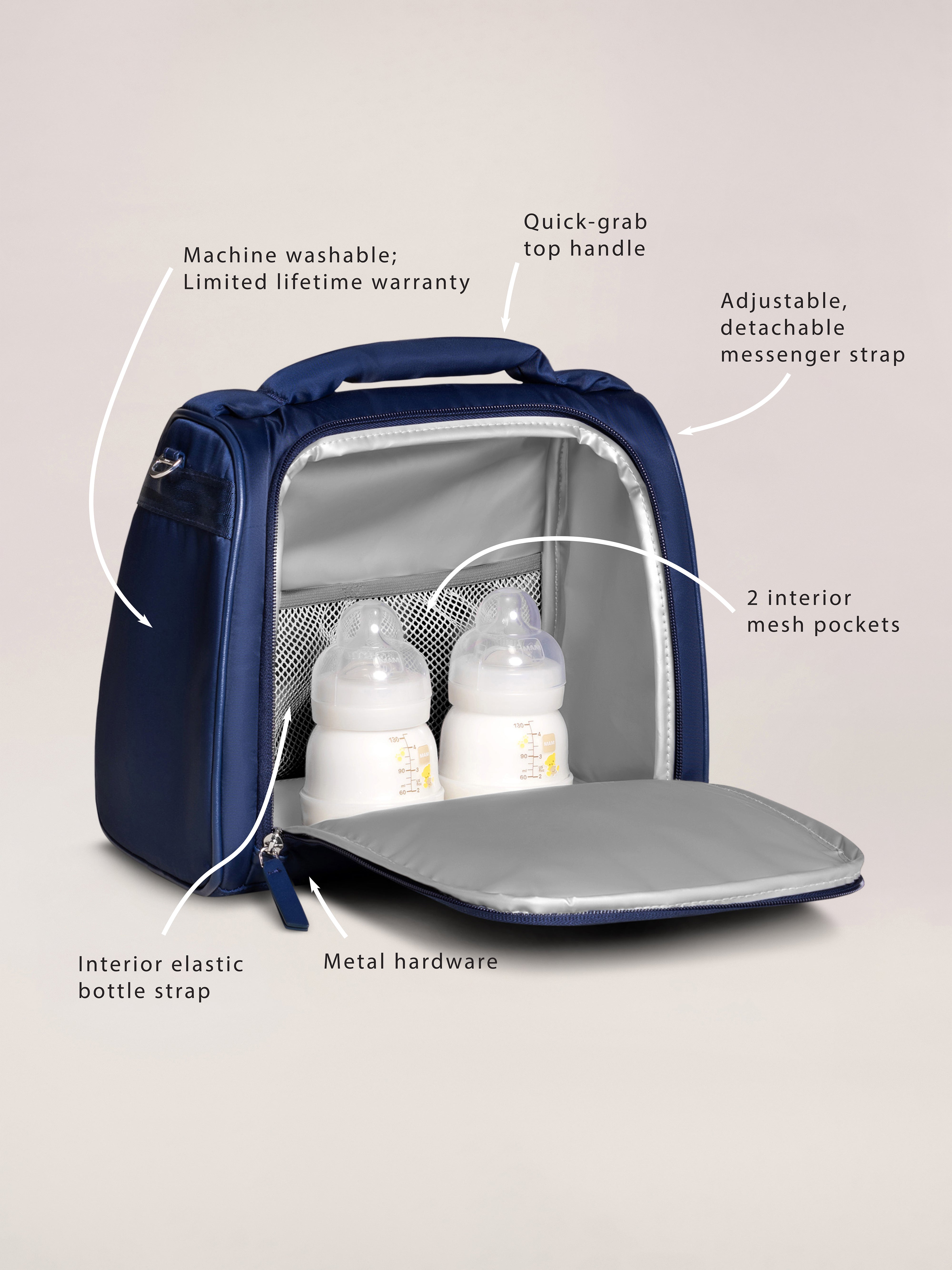 Insulated Bottle Bag - Navy