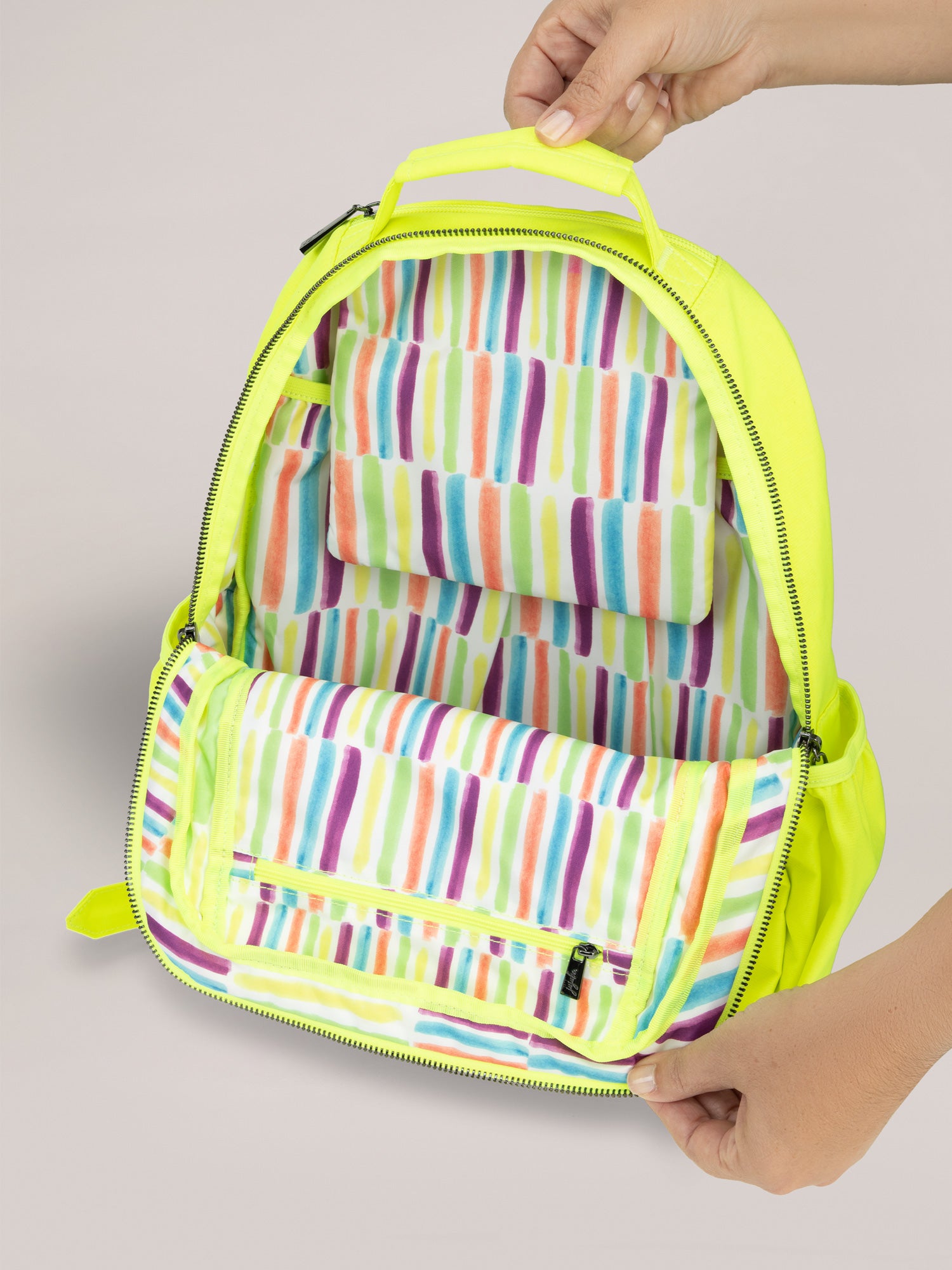 Neon Yellow Be Packed Backpack Interior View
