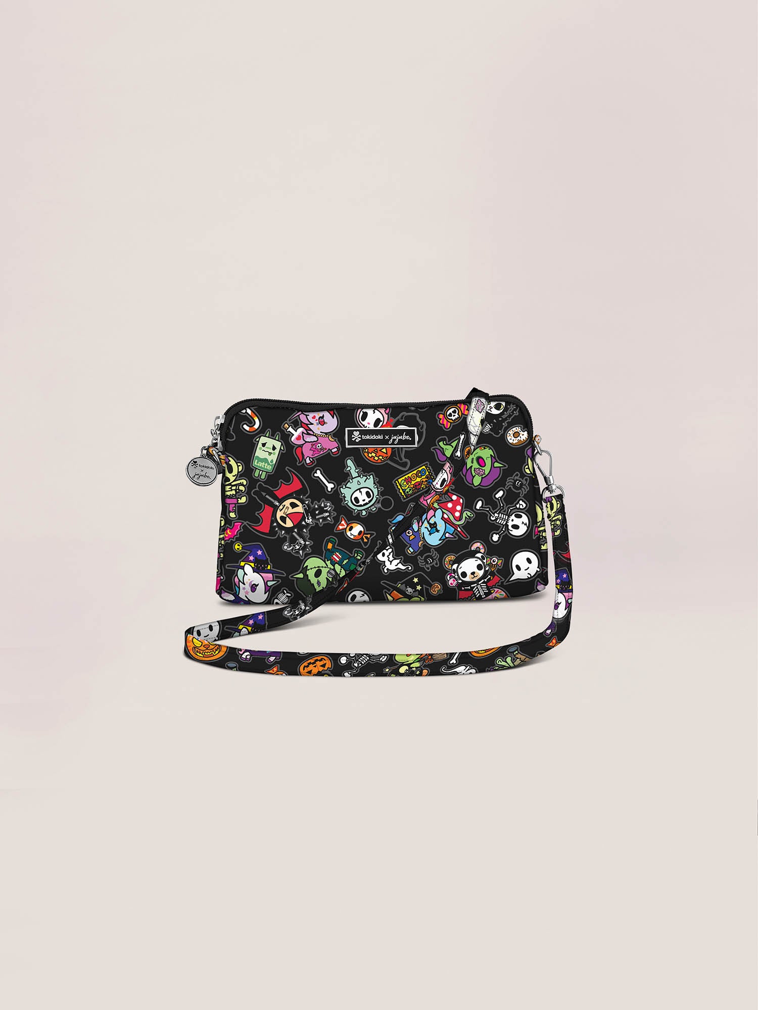 Tokidoki Spooktacular Print: Vibrant Halloween-themed design featuring whimsical characters on a black background