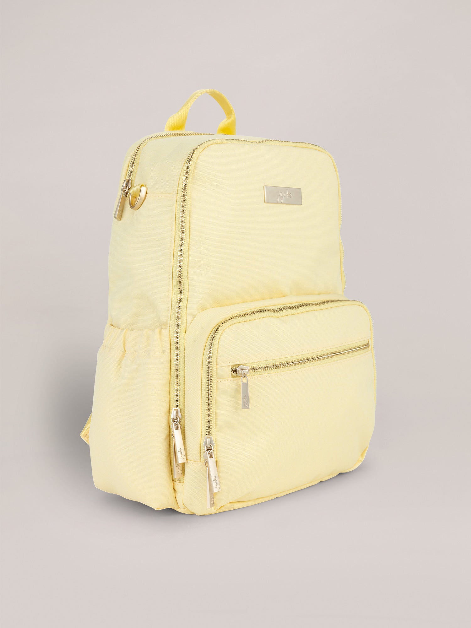 Light Yellow Zealous Backpack Diaper Bag Quarter Angle View