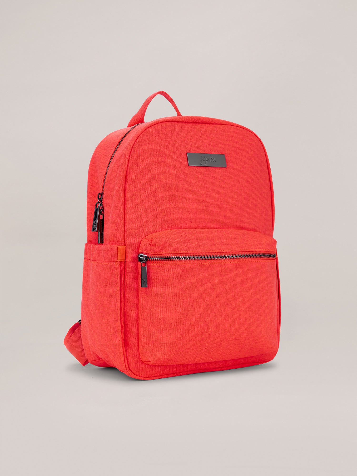 Neon Coral Pink Midi Backpack Quarter Angle View