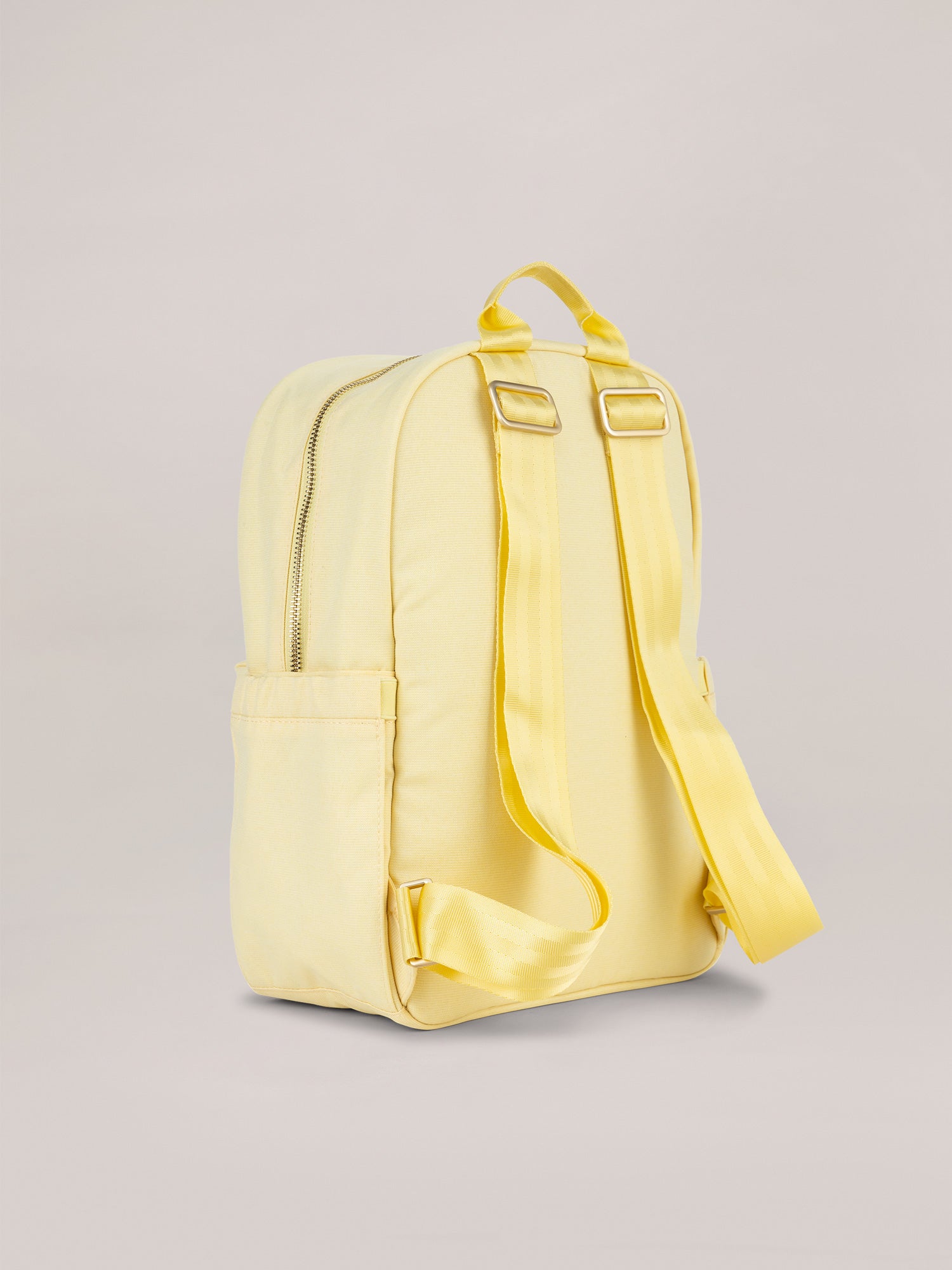 Light Yellow Midi Backpack Three Quarter Angle Back View