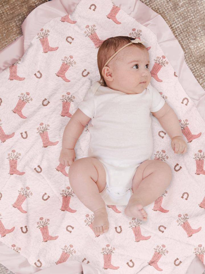 Ultra-Soft Thick Reversible Baby Blanket - Bloomin&