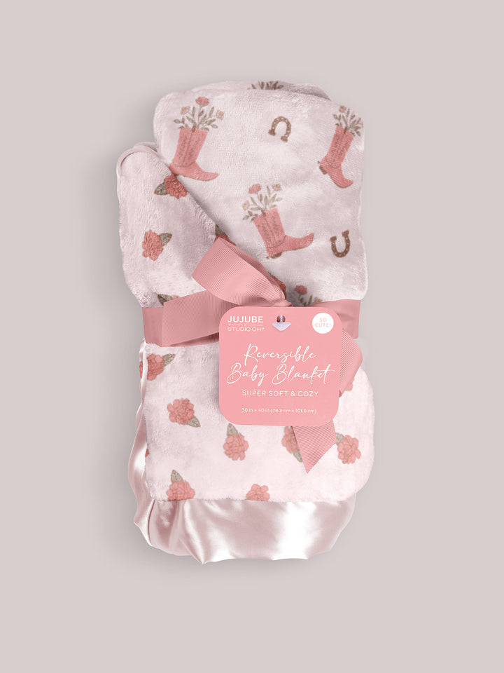 Ultra-Soft Thick Reversible Baby Blanket - Bloomin&