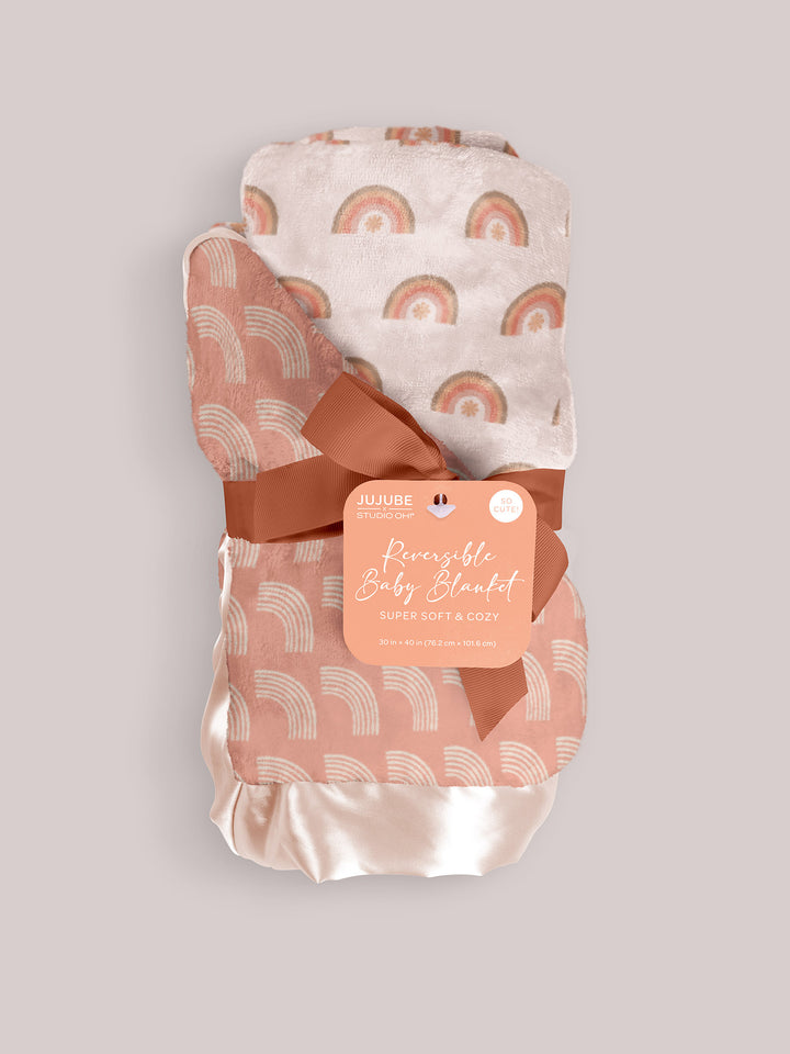 Ultra-Soft Thick Reversible Baby Blanket - Be Kind Rainbows