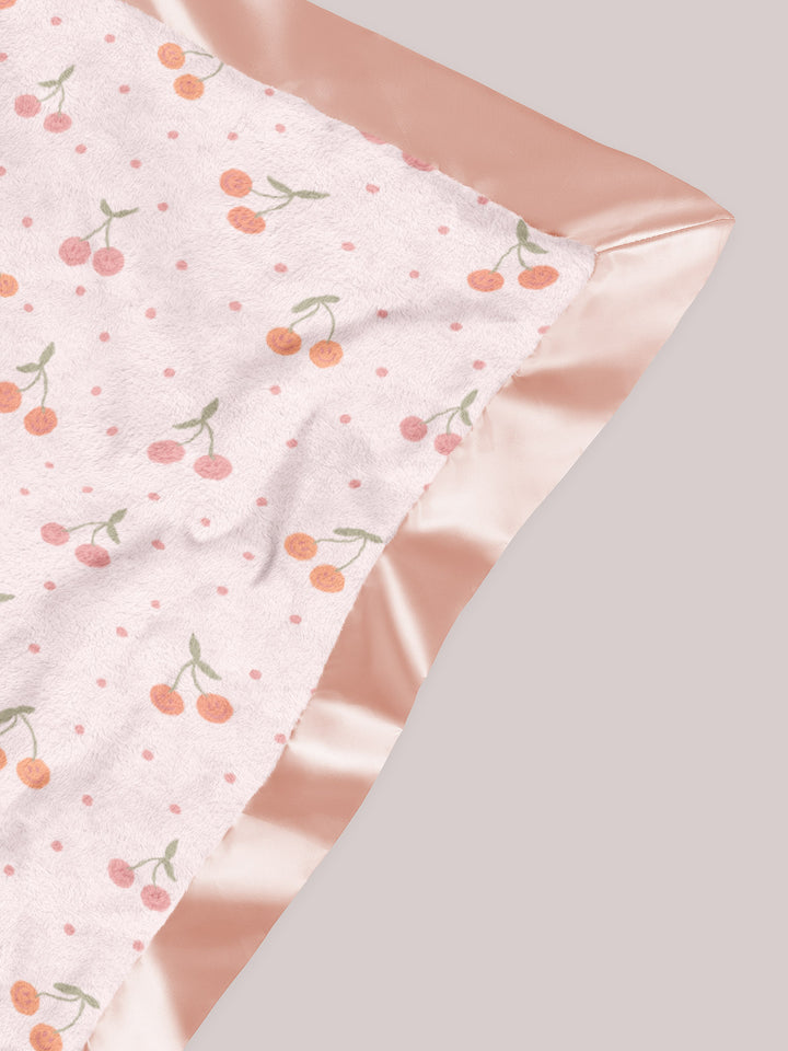 Ultra-Soft Thick Reversible Baby Blanket- Cherry Cute by Doodle By Meg