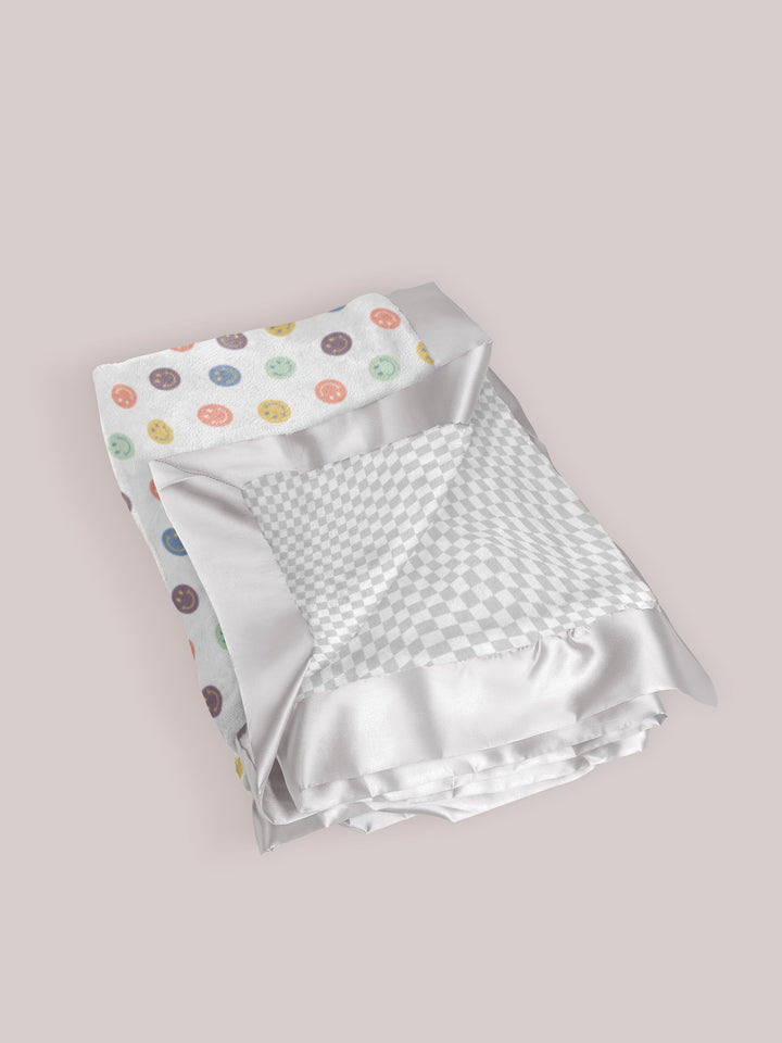 Ultra-Soft Thick Reversible Baby Blanket - Happy Baby Vibes