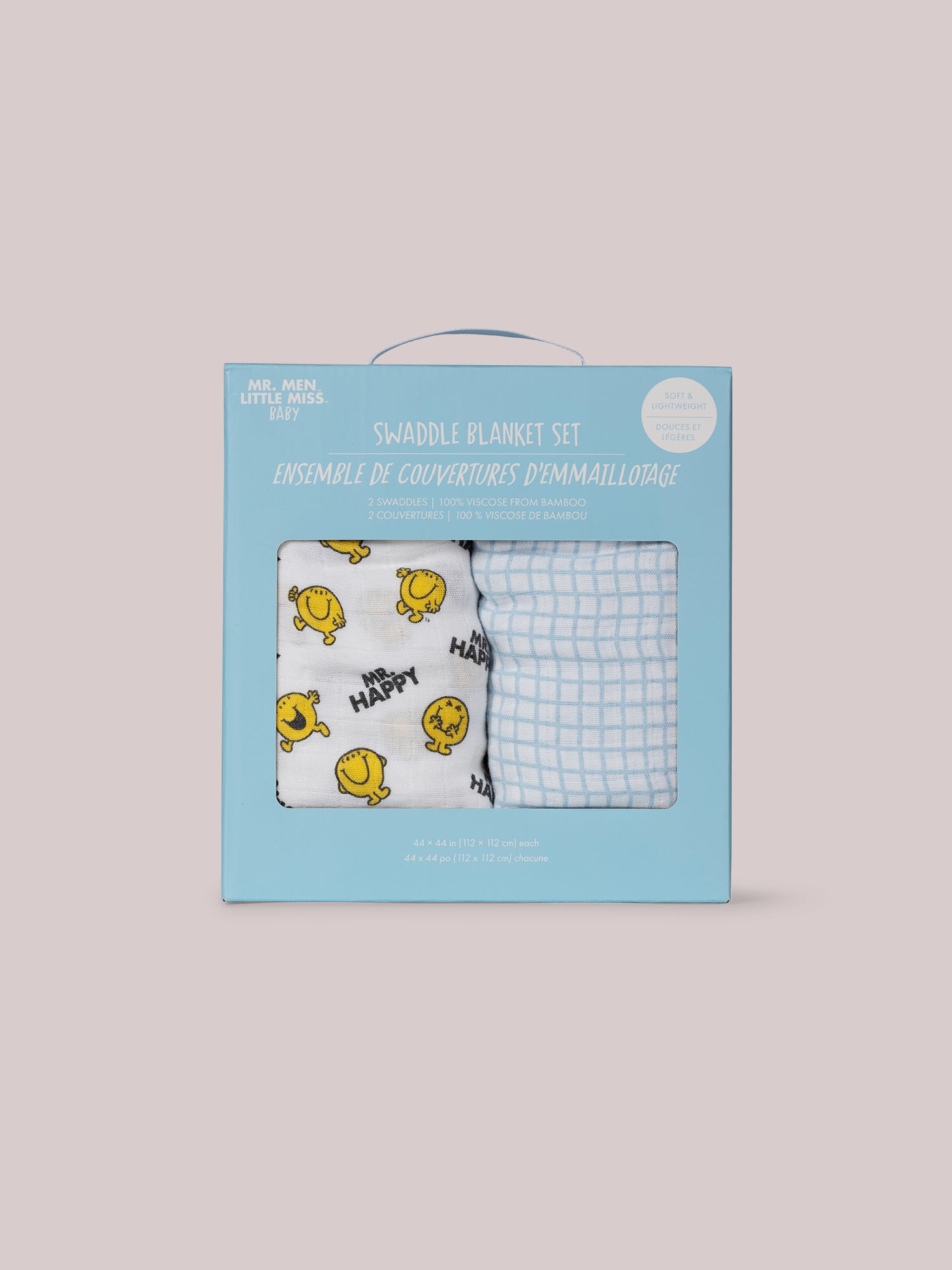 Mr. Happy Swaddle blanket set of two in box