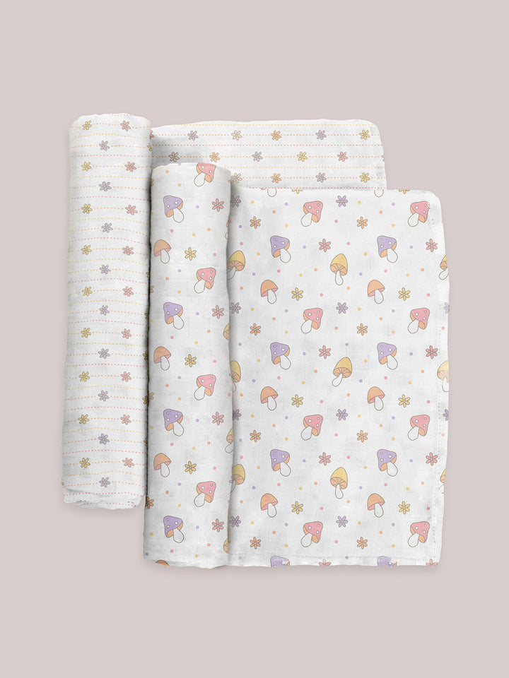 2-Pack Square Swaddle Blanket Set - Mushy Love
