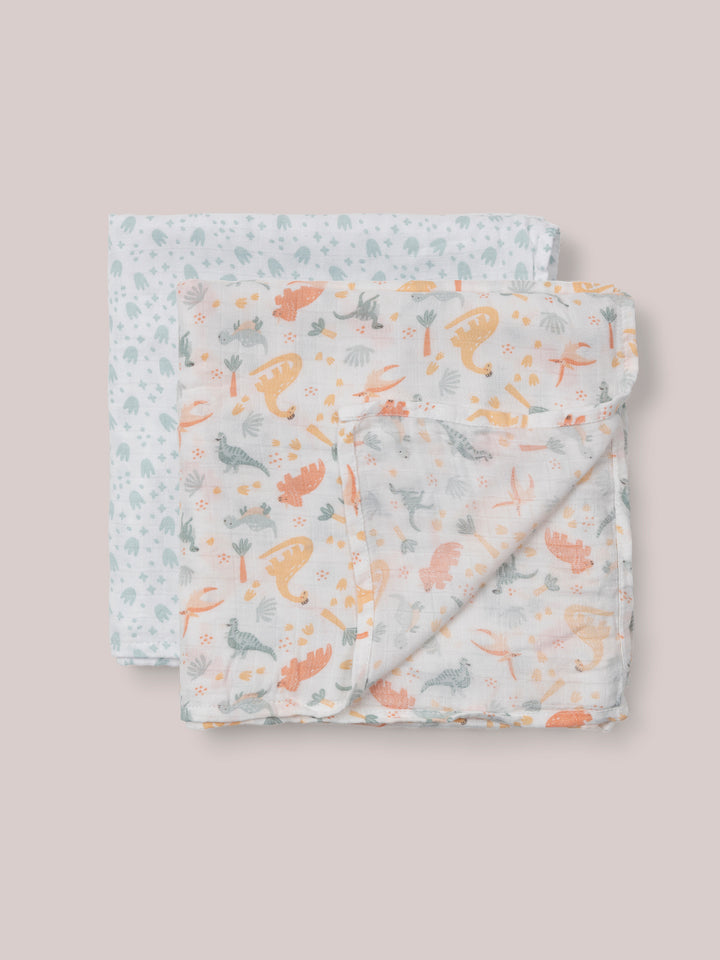 2-Pack Square Swaddle Blanket Set - Roarsome