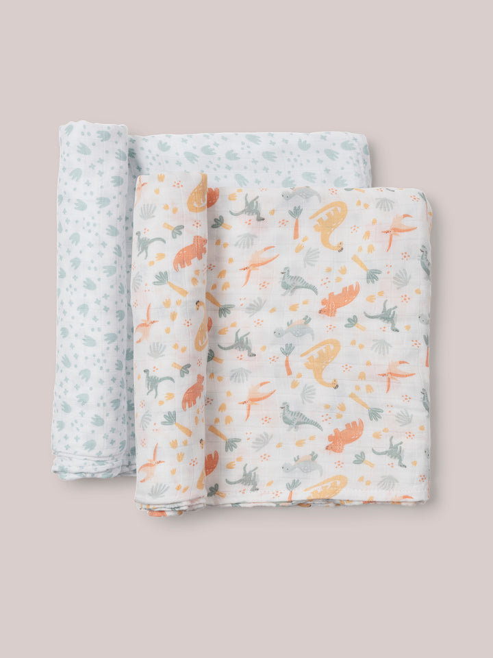 2-Pack Square Swaddle Blanket Set - Roarsome