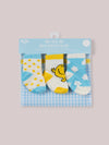 Set of 3 Mr Happy Baby socks attached to mesh case