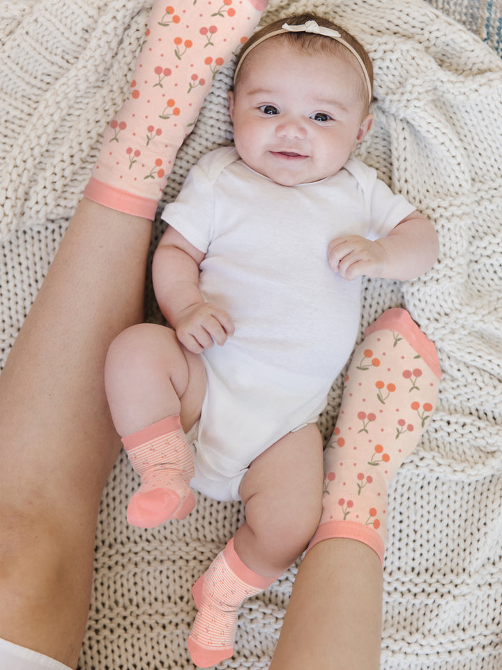 Mama &amp; Me Matching Socks Set - Cherry Cute by Doodle By Meg