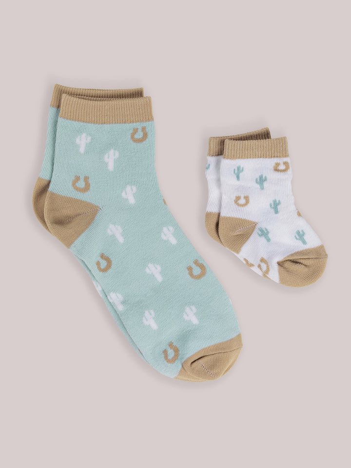 Mama &amp; Me Matching Socks Set - Howdy Partner Blue