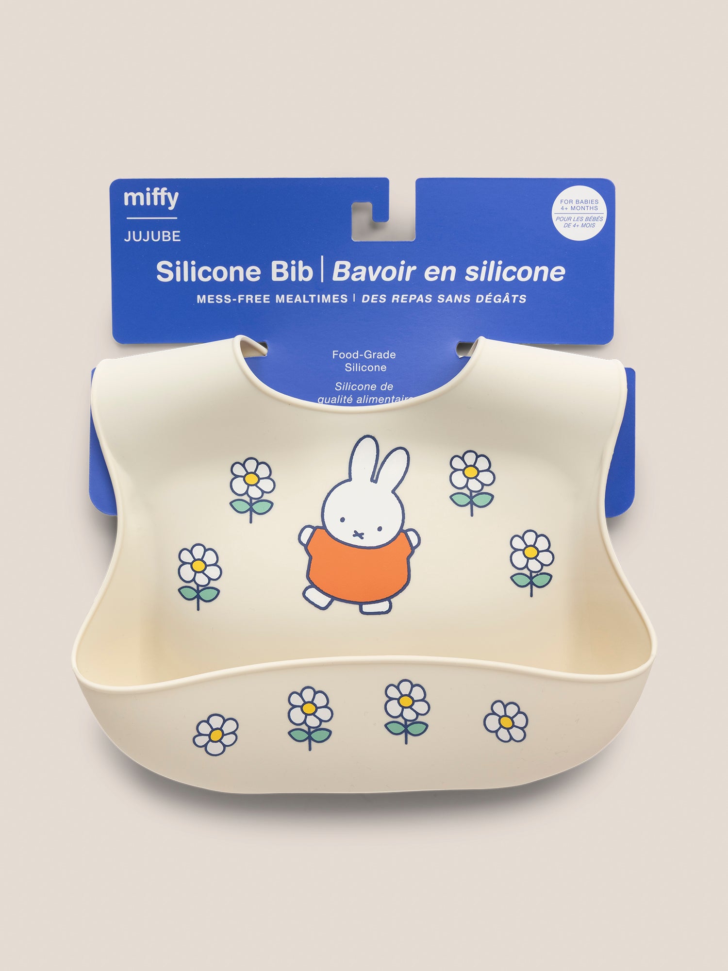 Miffy Flower Fields Silicone Bib - Eggshell