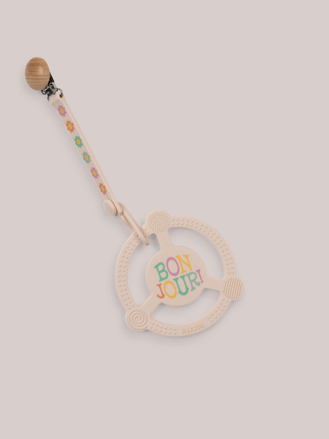 Silicone Teether Ring &amp; Detachable Clip - Bonjour Bébé