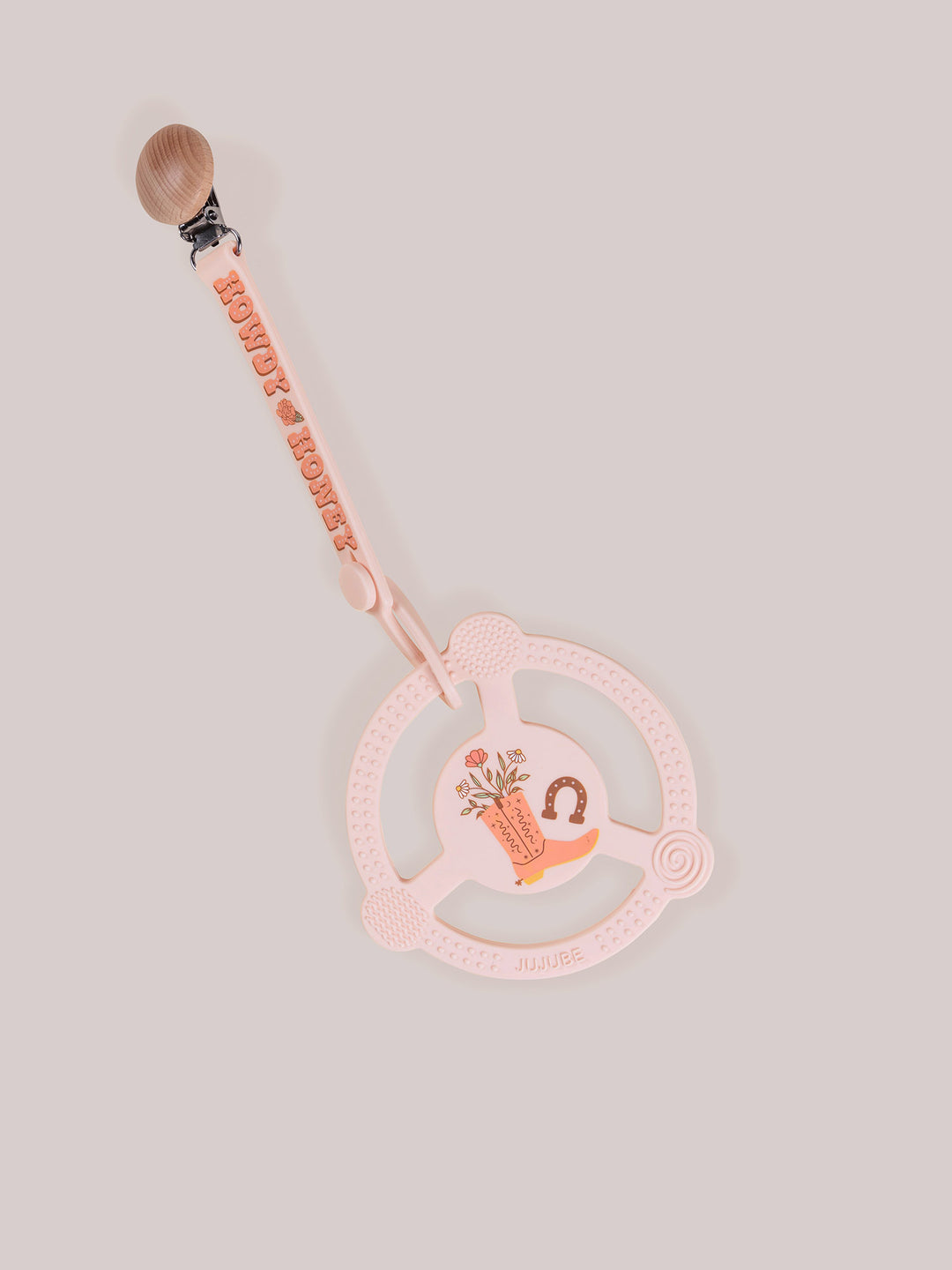 Silicone Teether Ring &amp; Detachable Clip - Bloomin&