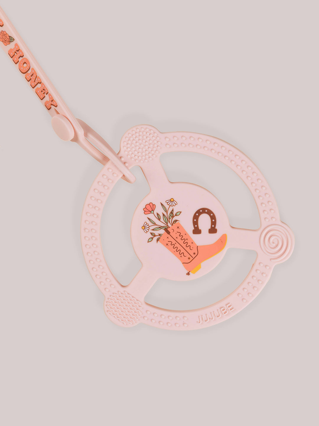 Silicone Teether Ring &amp; Detachable Clip - Bloomin&
