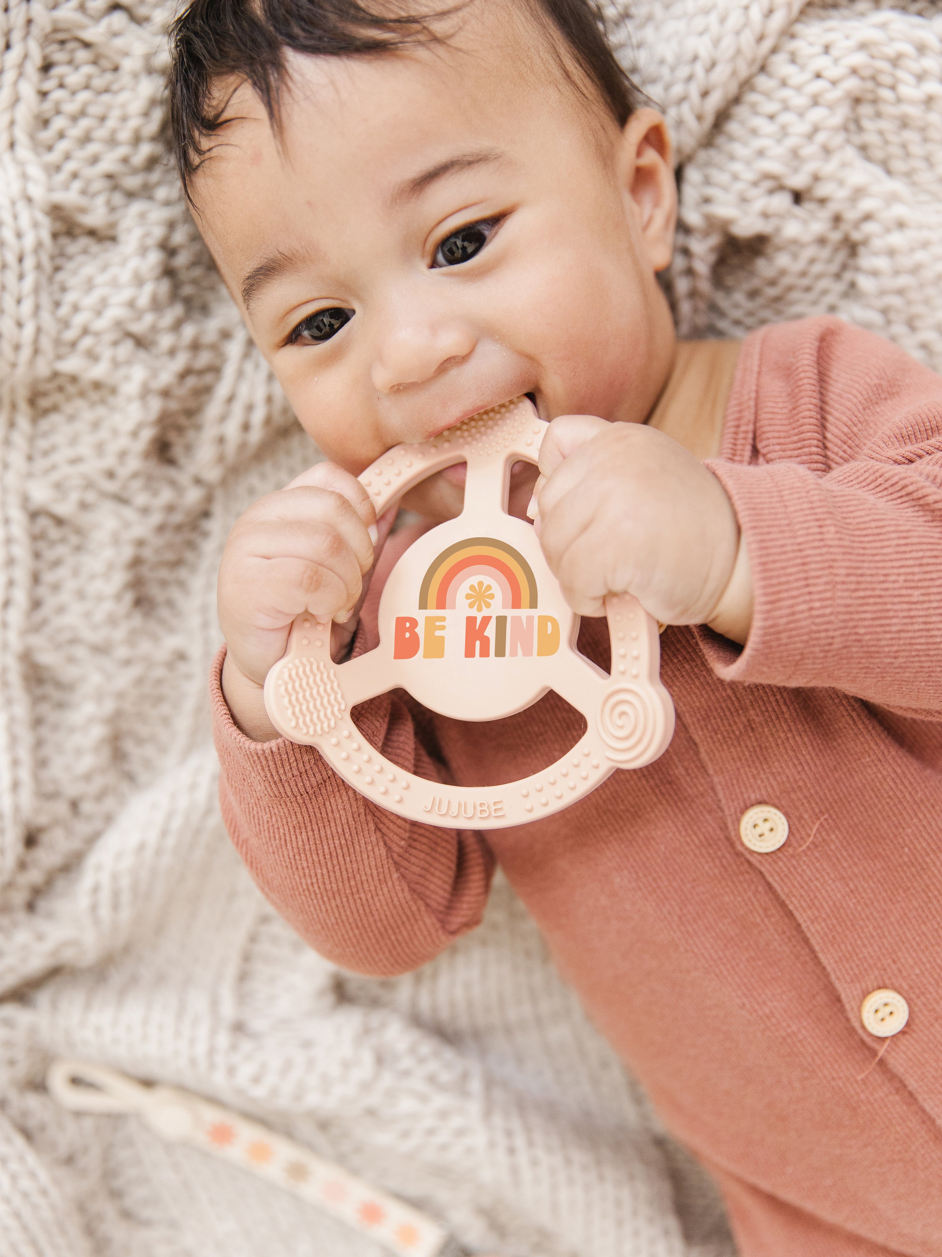 Silicone Teether Ring - Be Kind Rainbows