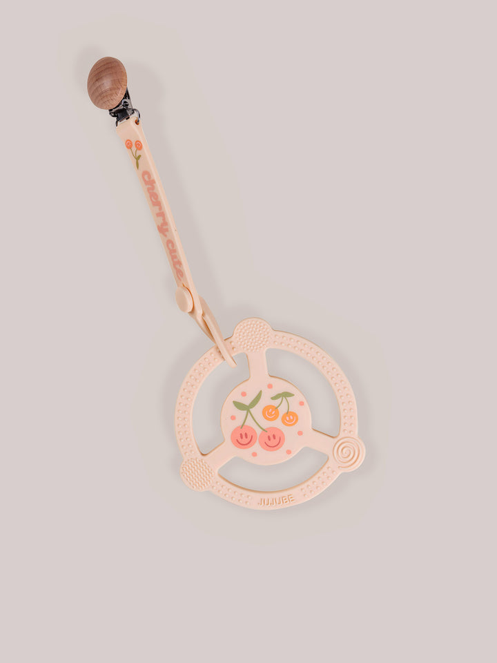 Silicone Teether Ring &amp; Detachable Clip - Cherry Cute by Doodle By Meg