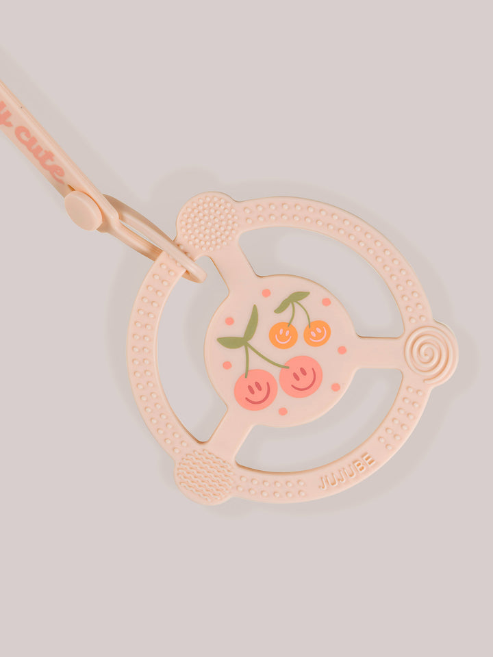Silicone Teether Ring &amp; Detachable Clip - Cherry Cute by Doodle By Meg