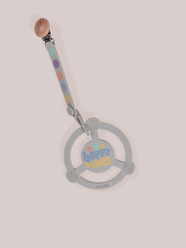 Silicone Teether Ring &amp; Detachable Clip - Happy Baby Vibes
