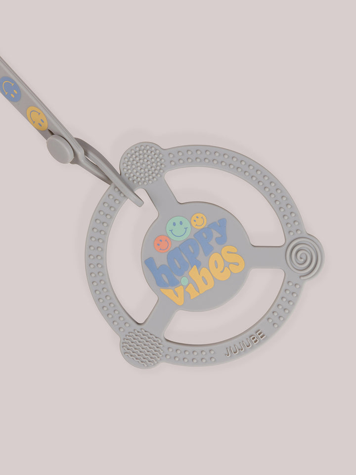 Silicone Teether Ring &amp; Detachable Clip - Happy Baby Vibes