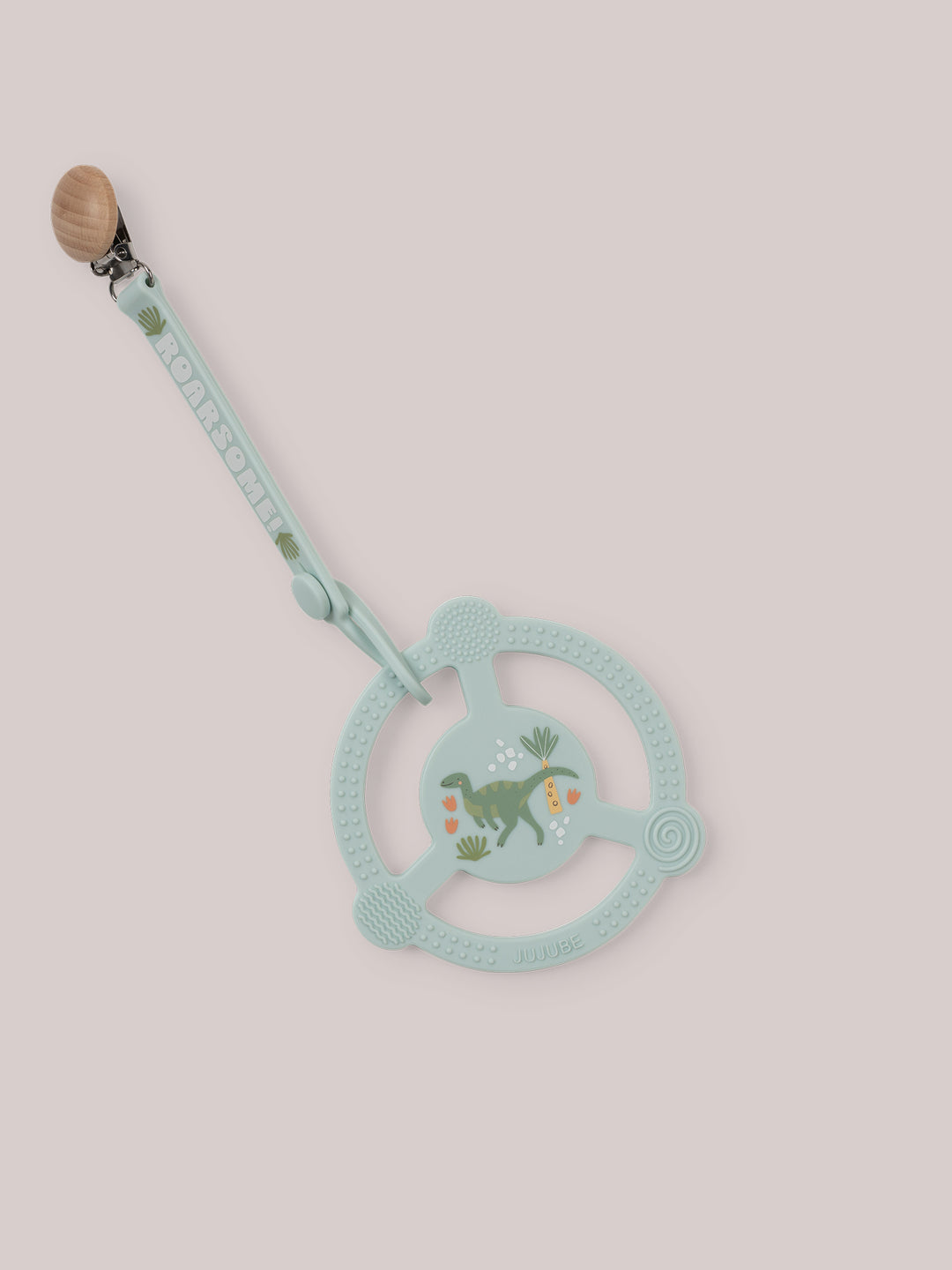 Silicone Teether Ring &amp; Detachable Clip - Roarsome