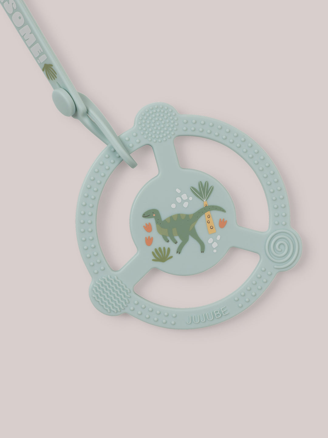 Silicone Teether Ring &amp; Detachable Clip - Roarsome