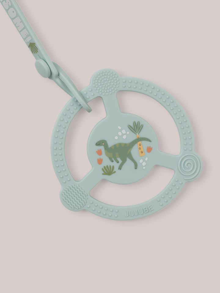 Silicone Teether Ring &amp; Detachable Clip - Roarsome