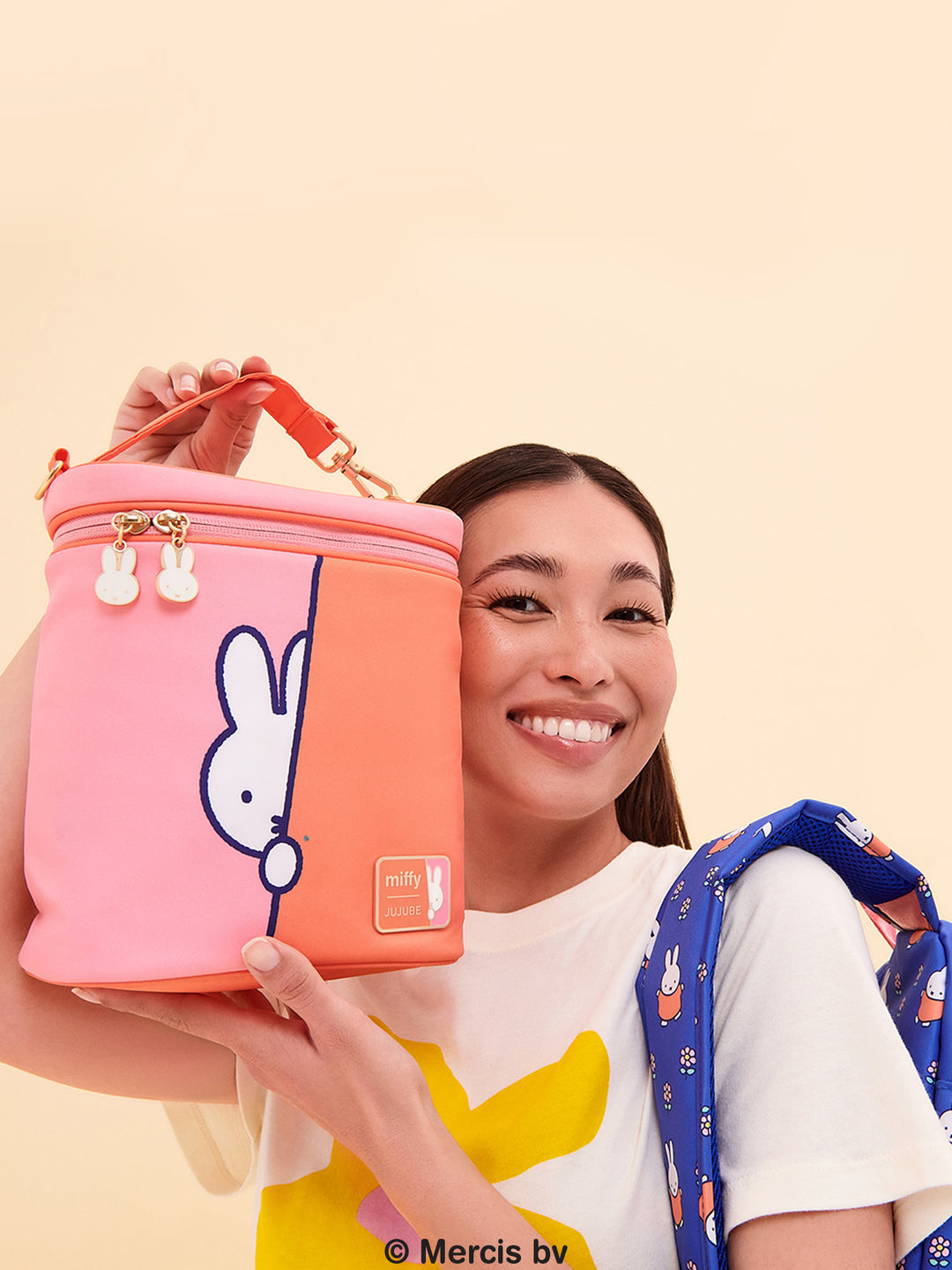 Miffy Flower Fields Fuel Cell Insulated Bottle Bag - Pink &amp; Orange