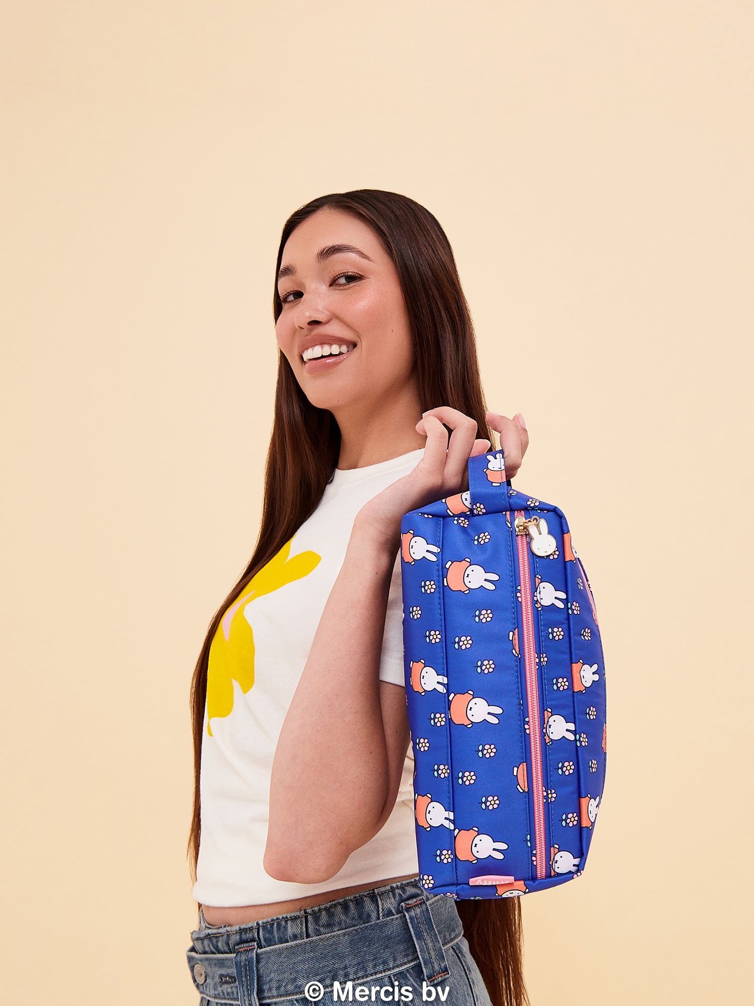 Miffy Flower Fields Be Dapper Toiletry Cosmetic Pouch - Blue & Orange