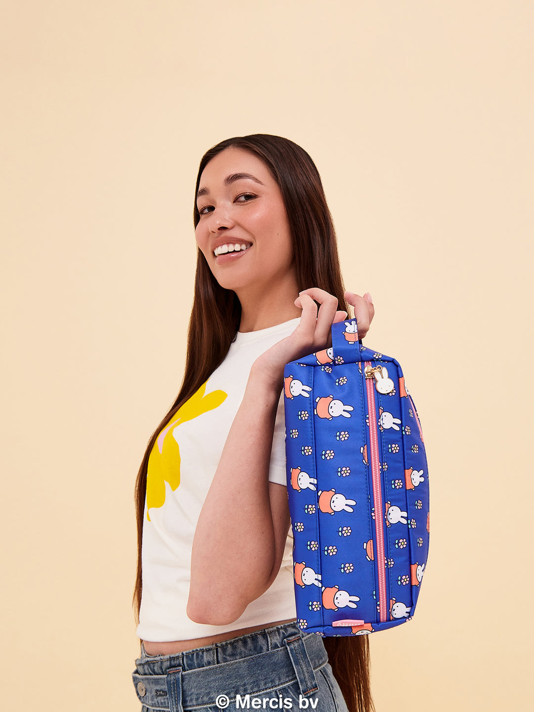 Miffy Flower Fields Be Dapper Toiletry Cosmetic Pouch - Blue &amp; Orange