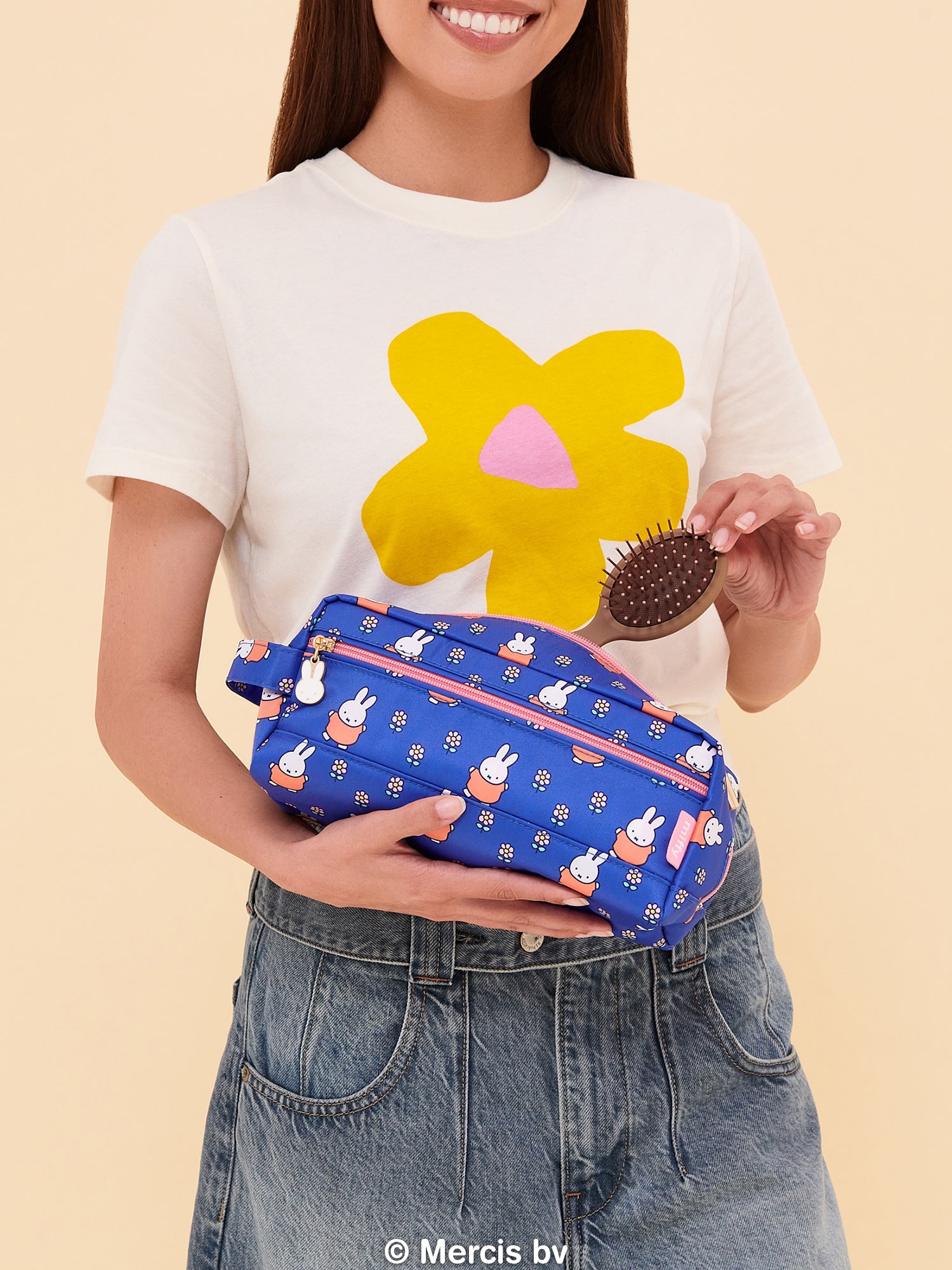 Miffy Flower Fields Be Dapper Toiletry Cosmetic Pouch - Blue & Orange
