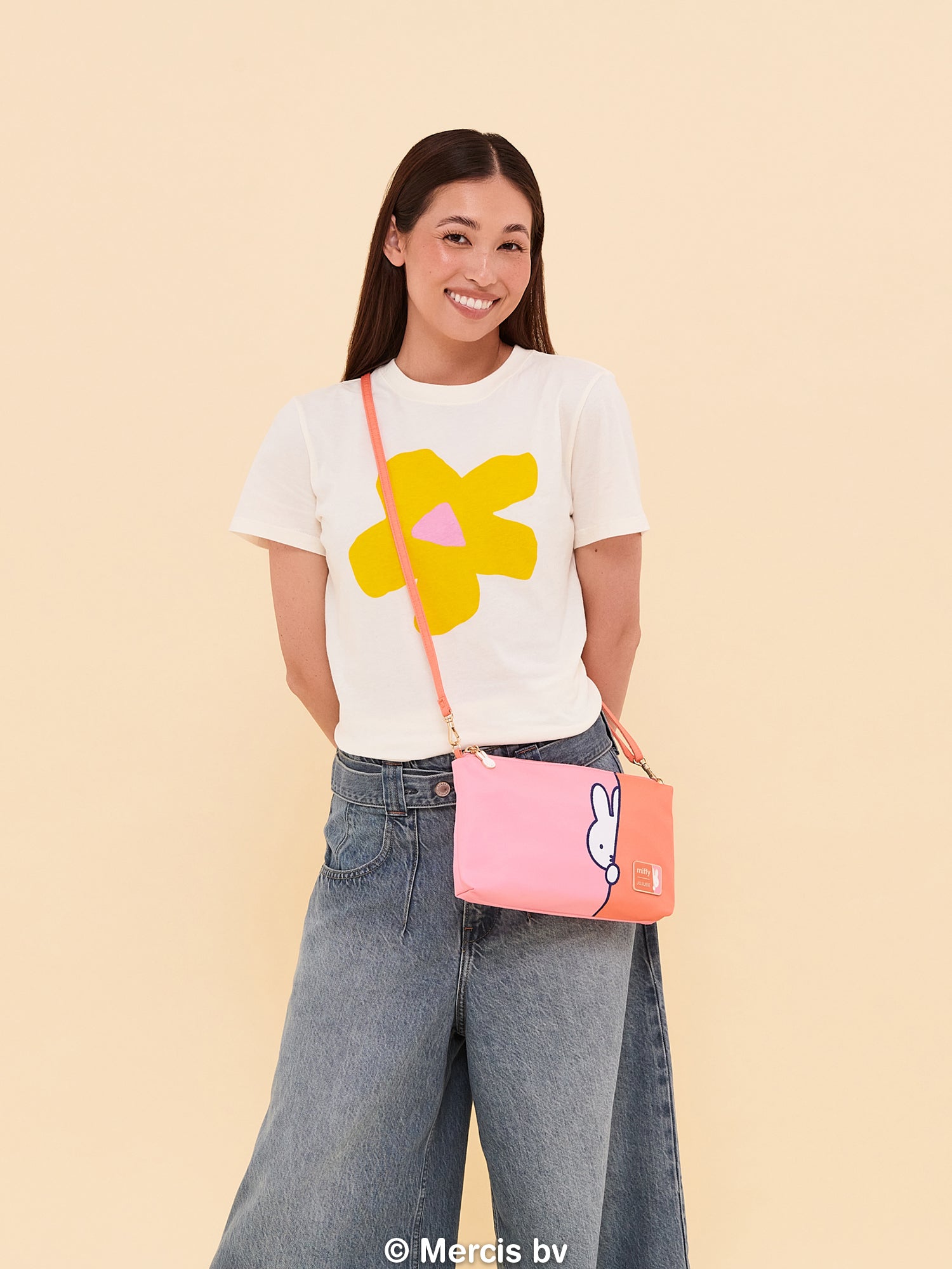 Miffy Flower Fields Be Quick Clutch - Pink & Orange