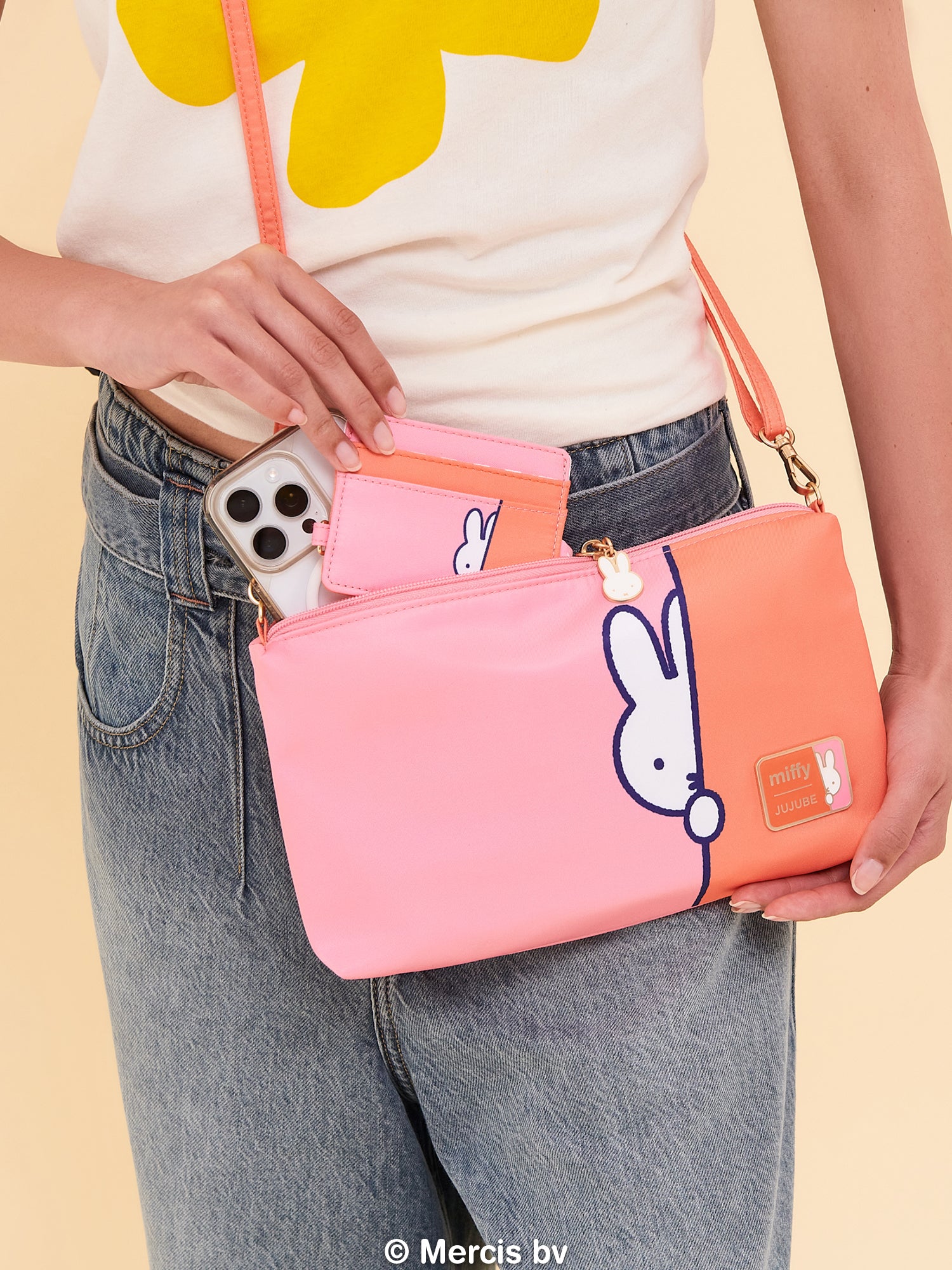 Miffy Flower Fields Be Charged Card Case - Pink & Orange
